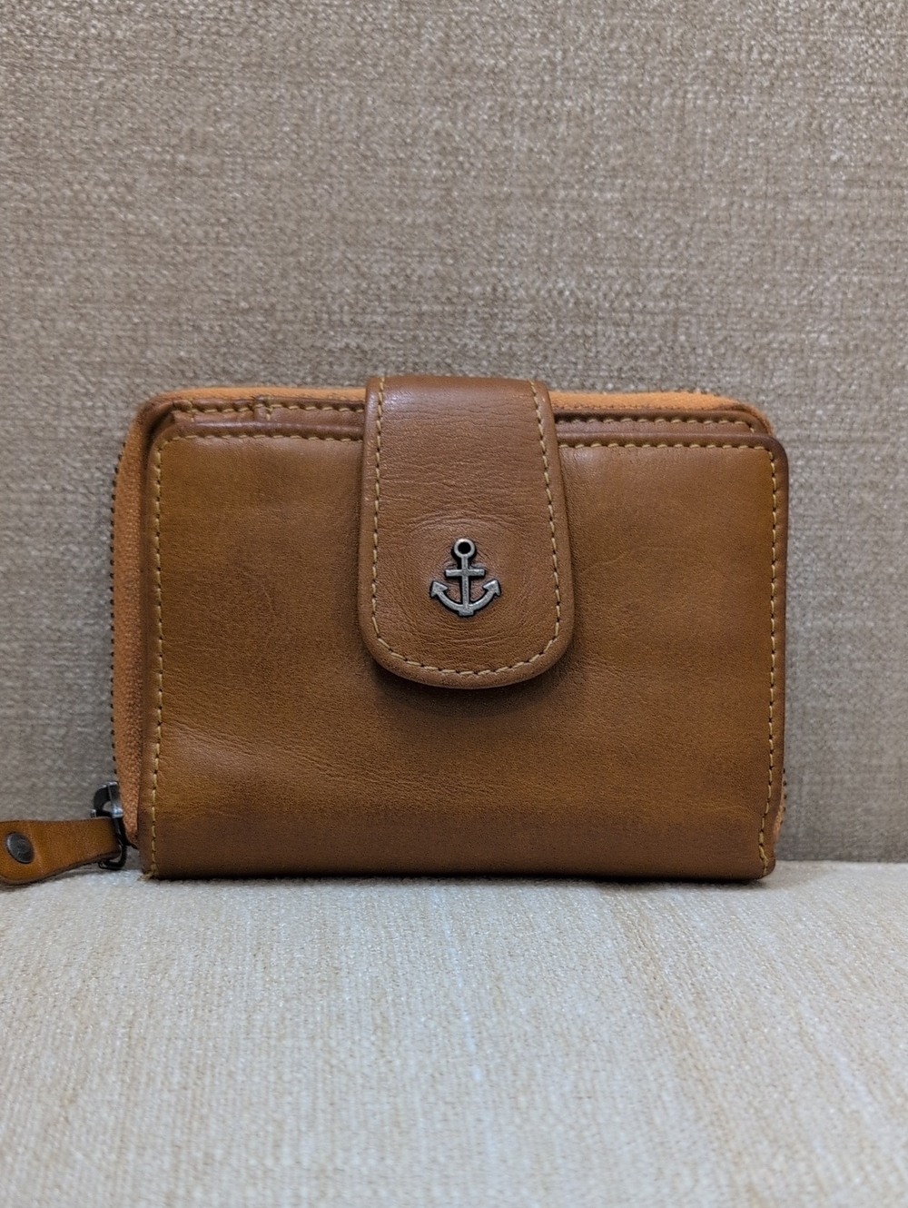 Harbour 2nd Isidora Leather Bifold Zip Around Wallet in Saffron RFID